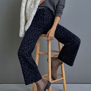 Derek Lam 10 Crosby Corinna Velvet Leopard-Print High Rise Crop Flare Pants 4